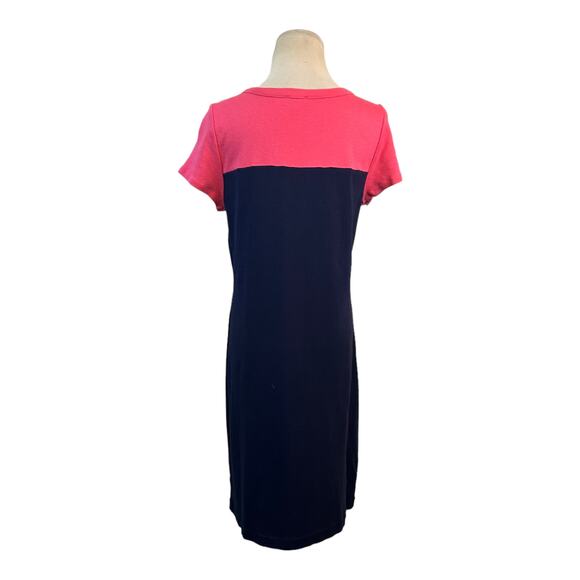 Talbots blue pink color block short sleeves short T shirt dress size Small - Picture 2 of 12
